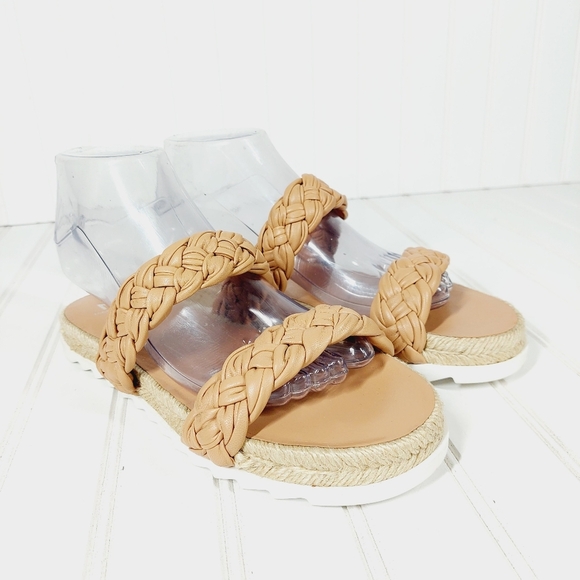New Marc Fisher LTD Jaimee Leather Braided Espadrilles Sandals M76 - Picture 4 of 13